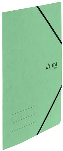 VON Leitz 5er Pack Dokumentenmappe A4, Mit Gummibandverschluss, Karton, Für 150 Blatt, leichte Projekt- & Papieraufbewahrung, Studium & Zuhause, Mintgrün, 30110050