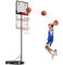 Panier de basket avec roues, hauteur réglable de 154 à 210 cm, support de basket-ball avec 2 filets de basket-ball solides, utilisation dans les cours, les jardins et les garages
