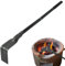 Ascheschaufel mit langem Griff – Stabiler Stahl-Ascherrechen, Grill-Reinigungswerkzeug | Hochtemperaturbeständiges Holzkohlerechen, Pizzaöfen, Kamine, Kugelgrills zum Kochen im Freien, Ascheentfernung