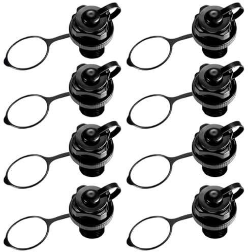 8 PCS Air Valve Inflatable Boat Spiral Inflatable Plug Replacement Quick Inflate and Deflate Anti-Leakage Seal Water Sports Accessories for Kayak Dinghy Air Beds Tub Raft Pool Boat