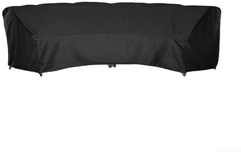 Vasiumic Outdoor Curved Sofa Dust Cover 210D Black Garden Furniture Protection Waterproof Cover Easy Clean Maintenance Seating Cover Heavy Duty Patio Cover(228x116x86cm)