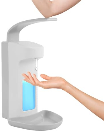 Desinfektionsmittelspender 500ML, Seifenspender Wand, Desinfektionsspender, Ellenbogenpresse Eurospender Mit Tropfschale, Wandspender Aus Kunststoff, Mehrweg Seifenspender Für Küchen, Bad, Schule