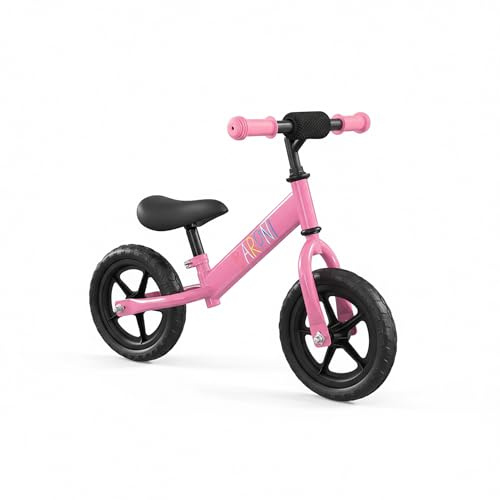 Baroni Toys Bici Senza Pedali per Bambini dai 3 Anni, Balanced Bike con Manubrio e Sellino Regolabili, Ruote Tassellate Antiscivolo, Portata 45kg, Ideale per Equilibrio e Coordinazione (Rosa)