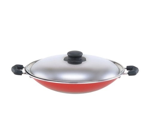 India Bazaar Appam antihaftbeschichtete Pfanne, rot, 18 cm