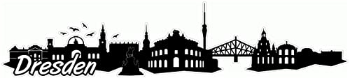Samunshi® Dresden Skyline Aufkleber Sticker Autoaufkleber City Gedruckt - 20x4,3cm schwarz