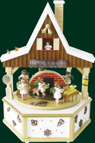 Rudolphs Schatzkiste Spieldose Engelbäckerei Höhe= 34cm NEU Spieluhr Spielwerk Melodie Musik Dose Figur Seiffen Erzgebirge Holz Dekoration Weihnachten