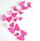 Oblique Unique 3D Schmetterlinge Blumen 12er Set Dekoration Wandtattoo (Elegant (pink))
