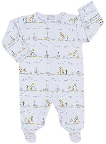 kissy kissy Baby Boys Noah's Print Snap Front Footie Pajamas, Light Blue, Newborn