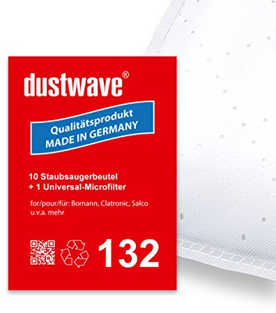 Sparpack - 10 Staubsaugerbeutel passend für Alaska - VC 1410 / VC1410 Bodenstaubsauger - dustwave® Premiumqualität - Made in Germany