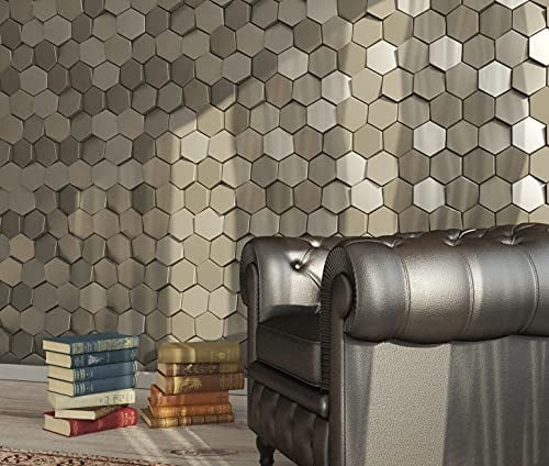 AS Country Stone | Wandverkleidung 3D Wand, 3D Wandpaneele, 3D Wanddeko, 3D Look für Innenbereich, Geschäftsräume, Ladenbau | Norm Silber