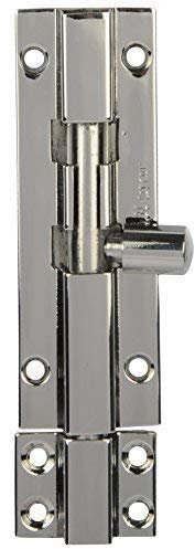 Interior Sliding Latch Barrel Bolt ssiskcon Stainless Steel Long Door Silver Tone Latch Slide Lock Commercial (Screws) Round Knob 10 mm x 4 Mirror Polished Defender Security Cane Bolt Surface Bolt
