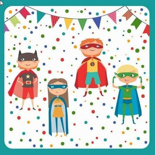 Lot de 20 serviettes de table pour fête d'anniversaire d'enfant Motif super-héros 33 x 33 cm