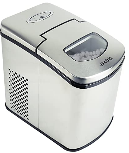electriQ Ice Maker Machine - Counter Top Machine for Home Use - Make Cubes in 10 Minutes - 10kg Ice in 24 Hours - No Plumbing Required - Free Ice Scoop