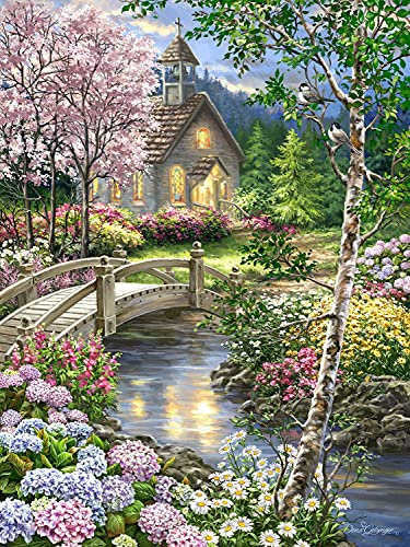 Springbok Puzzle to Remember - Alzheimer & Dementia Activity - 60 Piece Jigsaw Puzzle Spring Chapel - Unique Cut Pieces