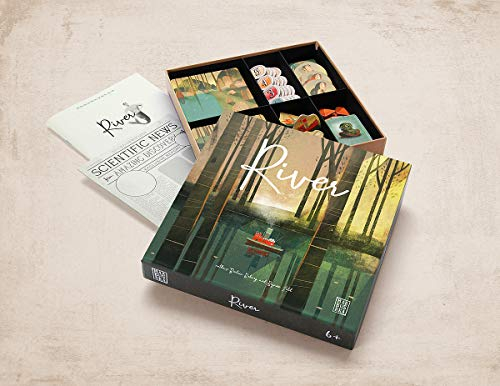 Marbushka Brettspiel - Gesellschaftsspiel für Kinder und Familien 2-4 spielers ab 6 Jahren [Fluss - River] - ökologisch, nachaltig und fair-Trade aus natürlichen Materialien in Ungarn