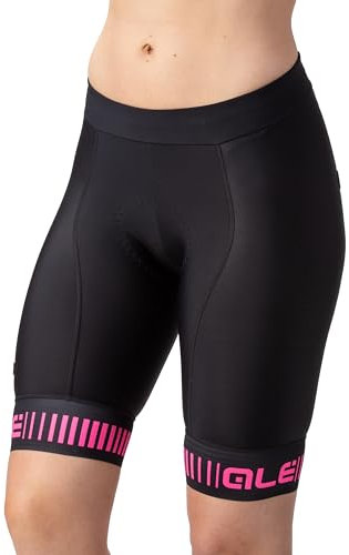 Alé Cycling Damen Prr Strada Radhose, Black/Fluo Pink, XL