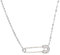 GYXYZB Zarte 925 Sterling Silber Tropfen Versand Charme zierliche Büroklammer gepflastert kleine Kristall Halskette Sicherheitsnadel für Frauen Mädchen platiniert