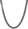 U7 Herren 6mm breit Hip-Hop Kette - schlichte Panzerkette Halskette 55cm schwarz Edelstahl kubanische Gliederkette Link Necklace trendig Schmuck Accessoire für Jungen