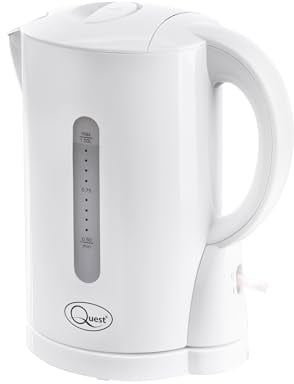 Quest 36039 1 Litre Kettle / Compact Design / Spout Filter / Water Level Indicator / BPA Free / White Colour