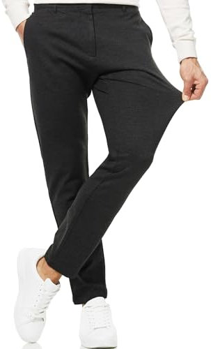 Indicode Herren Rodekro Performance Pants | Chinohose Herrenhose Super Stretch Stoffhose Bequeme Business Hose für Männer Raven, 29/34
