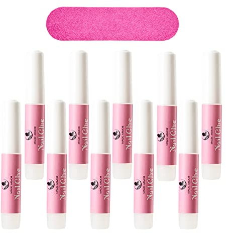MAGIC ARMOR 10 Pièces Colle à ongles extra forte colle faux ongles pour faux ongles colle à ongles antifongique pour extensions d'ongles professionnelles colle à ongles 2g