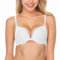 WingsLove Women's Push up Bra Floral Lace Padded Underwire Bra Demi Plunge (White 38A)