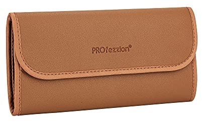 PROfezzion Filter Case 4 Taschen Kameraobjektiv Filtertasche Tragetasche für ND CPL UV Rundfilter bis 82 mm Aufbewahrung mit Mikrofaser-Reinigungstuch, Braun