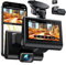 iZEEKER 4K Dash CAM, Cámara de Espejo Retrovisor 4K con Pantalla Táctil, Doble Dash CAM Coche con Tarjeta SD de 64 GB, GPS, Sensor G, Grabación en Bucle, Modo de Aparcamiento 24H, Visión Nocturna