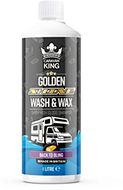 Caravan King – Wash & Wax Shampoo – Concentrated 2-in-1 Cleaner for Cars, Caravans & Motorhomes, Leaves Shine & Protection, 1L