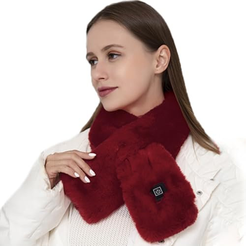 YJZQ Damen Beheizter Schal Heizschal USB Wiederaufladbar Scarf mit 3 Stufen Einstellbarer Temperatur Waschbarer Halswärmer Winter Loop Schal für Jagd Angeln Camping Wandern Reiten Motorrad Skifahren