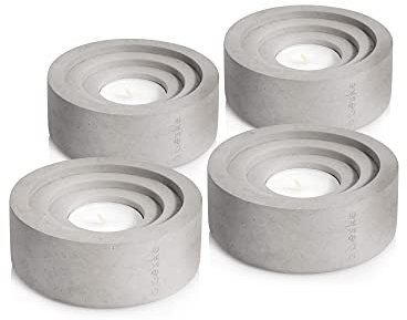 Teelichthalter 'Circum' der Beske-Manufaktur (Ø10cm, h4cm), hochwertigste Verarbeitung, 100% Handarbeit Made in Germany (SET 4 x Circum)