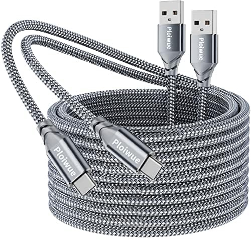USB C Kabel 3m (2Stück), USB Typ C Schnellladekabel geflochten kompatibel mit Samsung Galaxy S21 S20 Note 10/9,PS5 Controller,Switch,Huawei P40/P30/P20/P10,HTC,LG,Moto G7,Sony Xperia