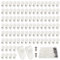 VooGenzek 80 Pièces 13.2mm (1/2 Pouce) R-Type Attache de Câble Pince de Fil, R-Type Nylon Plastique Câbles Clips avec 80 Pièces des Vis, pour la Gestion des Fils (Blanc)