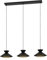 EGLO Hängelampe Grizedale, 3-flammige Pendelleuchte über Esstisch, Esszimmerlampe im Japandi-Design aus Metall in Schwarz und Messing, Hängeleuchte mit E27 Fassung, 96 cm