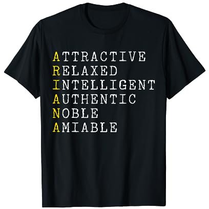 Ariana Adjektive Personalisiert, Ariana Name Frau, Ariana T-Shirt