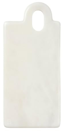 Broste Copenhagen Olina 70310653 - Tagliere rettangolare in marmo, 14 x 31 x 1,4 cm, colore: Bianco