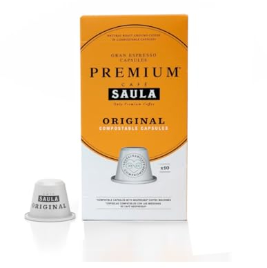 Café Saula Caja de 10 Cápsulas compostables café original. Compatibles nespresso