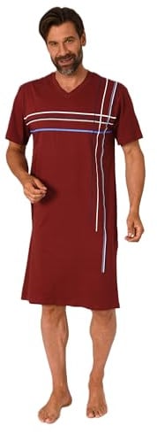 Normann Herren Kurzarm Nachthemd mit eleganten Frontprint - auch in Übergrössen
