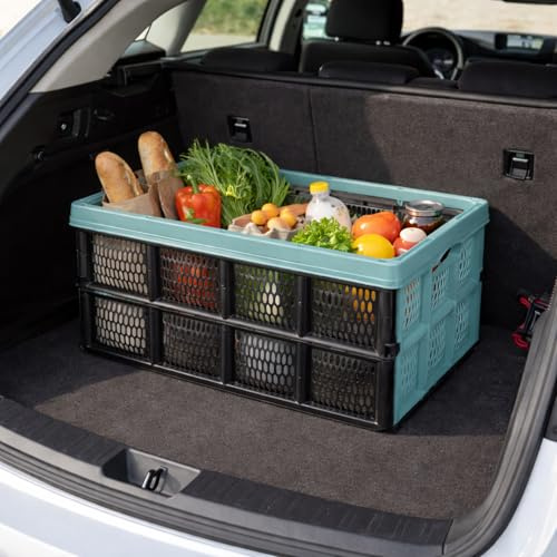 Mojawo Klappbox stapelbar 32 LITER stabile Transportbox 48X35X24CM Einkaufskiste klappbar Stapelbox Kunststoffbox Aufbewahrungsbox Plastikbox Regalbox Box