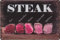 30 x 20 cm – Blechschild – STEAK – Lustiger Spruch/Übersicht – Garten, Party, BBQ, Steak – Grillmeister Deko Schild
