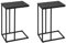 WOLTU Beistelltisch 2er Set Kaffeetisch Couchtisch Sofatisch Nachttisch Betttisch Laptoptisch, Gestell aus Metall, Tischplatte aus Holz, 45x25x63,5cm(BxTxH), Schwarz, TSG17sz-2