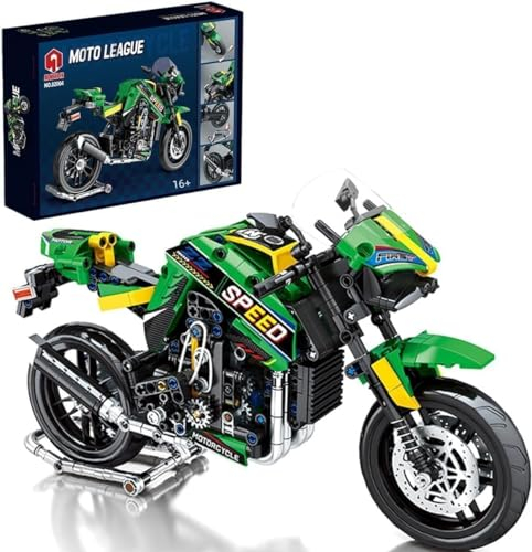 CIJINAY Technik Motorrad Bausteine für Kawasaki Z900, 776 Klemmbausteine Motorrad Modellbausatz, Supermotorrad Bauset Spielzeug Geschenk für Erwachsene Kinder