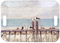 Ambiente Tablett Serviertablett Tray 47 x 33 cm Seagulls on The Dock Möven Strand Maritim Melamin Dekotablett Tablett mit Griffausschnitten