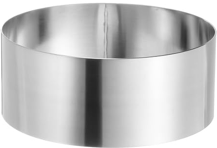 sourcing map Round Cake Ring 5 x 2 Inch Seamless Stainless Steel Pastry Mousse Dessert Ring Mirror Coating for Baking Cooking Making Tool