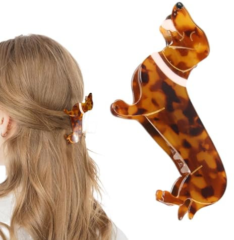 Fokroin Haarklammer für Dackel, Haarspangen Damen, Dackel-Haarspangen, Große haarklammer, Halloween Hair Clips, Große Haarspange für Hunde, Mädchen Hundeliebhaber Geschenke Rutschfeste Haarklammern