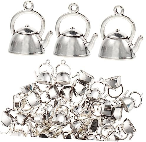 Cabilock 50piezas Dijes De Tetera para Colgar Accesorios De Joyería Hechos Mano Colgantes Decorativos