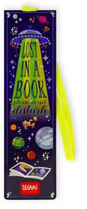 Legami - Lesezeichen mit Gummiband, FSC-zertifiziertes Papier, Space Motiv, hält Sengo und Buch geschlossen, 4,7 x 17,5 cm
