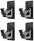 Universal Curtain Rod Holders, No Drill Curtain Rod Brackets, Self 3M Adhesive Curtain Rod Brackets Up to 30 LB, Nail Free Curtain Rod Hooks for Bathroom, Bedroom, Livingroom, Kitchen (4PC, Black)