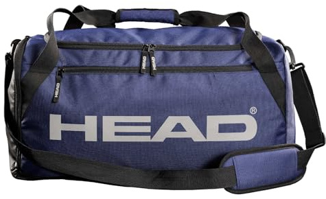 HEAD - Borsone Palestra Uomo Donna 55x30x30 Ampio 50L, Borsone da Viaggio e Sport Impermeabile, Borsa Palestra, Calcio e Piscina con Porta Scarpe Laterale, Tracolla Removibile e Zip Morbido Resistente