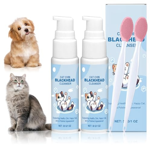 TECHEEL 2 Stück Katzenakne Creme Katzenakne Kinn Pflegeset Katzen-Akne-Kinnentferner